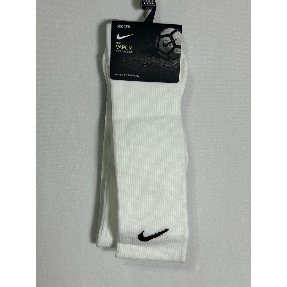 Nike Vapor Over-The-Calf Soccer‎ Socks White Dri-FIT SX5732-157 Mens Medium